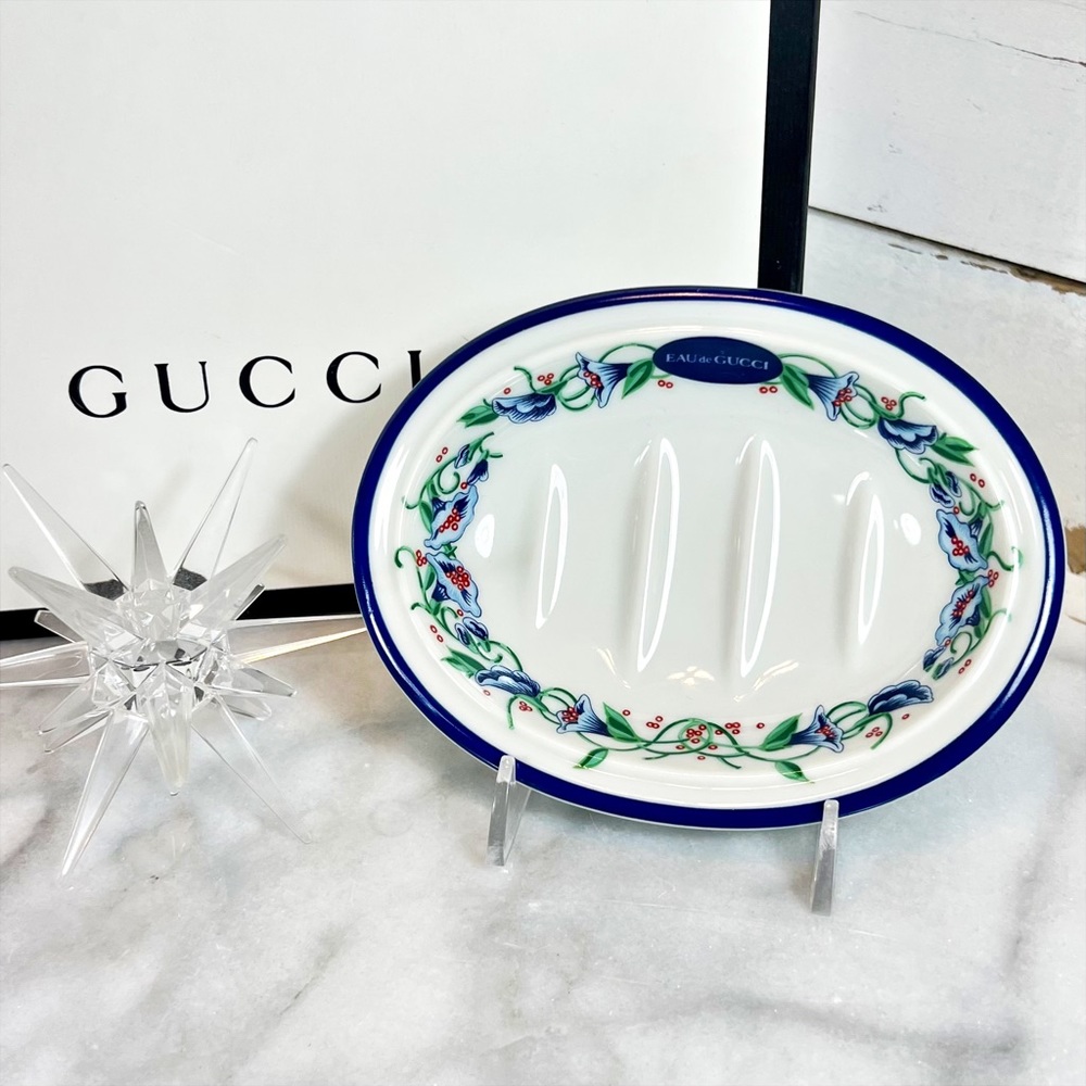 Gucci Vintage Porcelain Floral Soap Dish